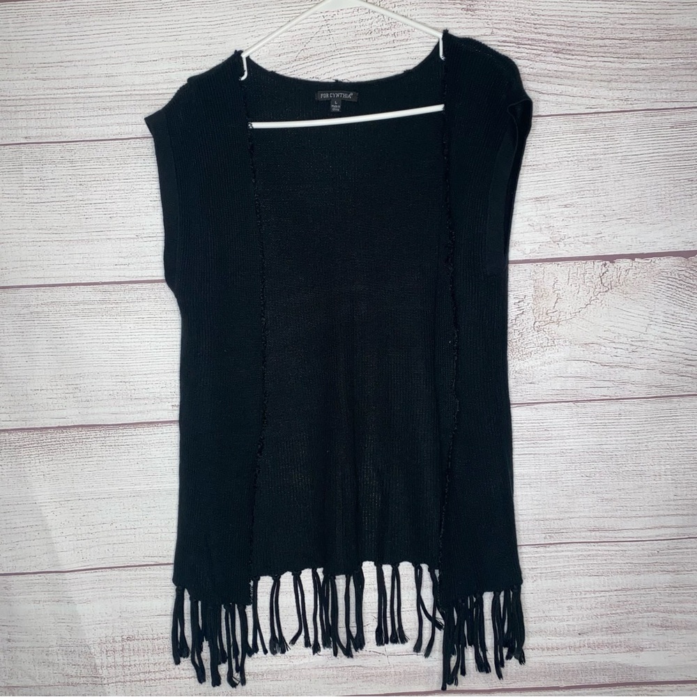 For Cynthia sleeveless cardigan black